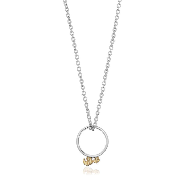 Ma & Ba Ele Ring in Sterling Silver & 18ct Gold and Link Chain in Sterling Silver
