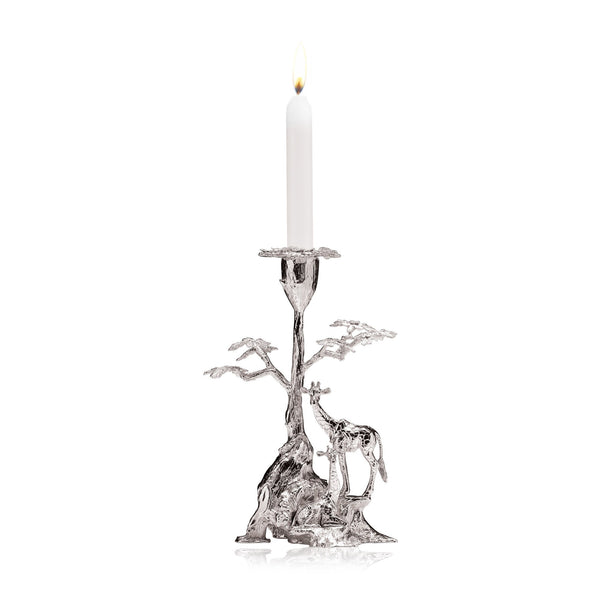 Root Tree & Giraffe Candle Holder in Sterling Silver