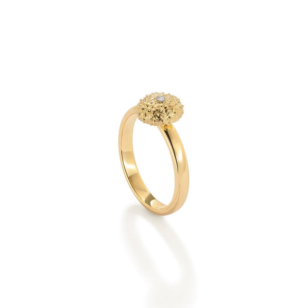 Sea Urchin Petite Ring in 18ct Gold with Diamond