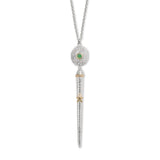 Sea Urchin Spine Grande Necklace in Chrysoprase in Sterling Silver and 18ct Gold