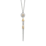 Sea Urchin Spine Petite Necklace in Pearl in Sterling Silver and 18ct Gold