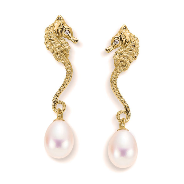 Seahorse Treasure Earrings in 18ct Gold