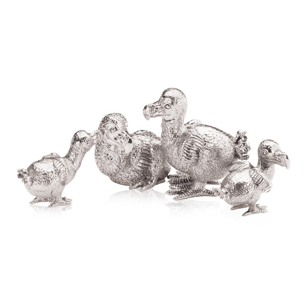 Dodo Family Sculptures in Sterling Silver - Tiny