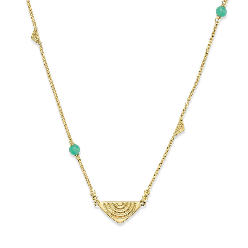 Vakadzi Long Necklace with Chrysoprase in 18ct Gold by Patrick Mavros