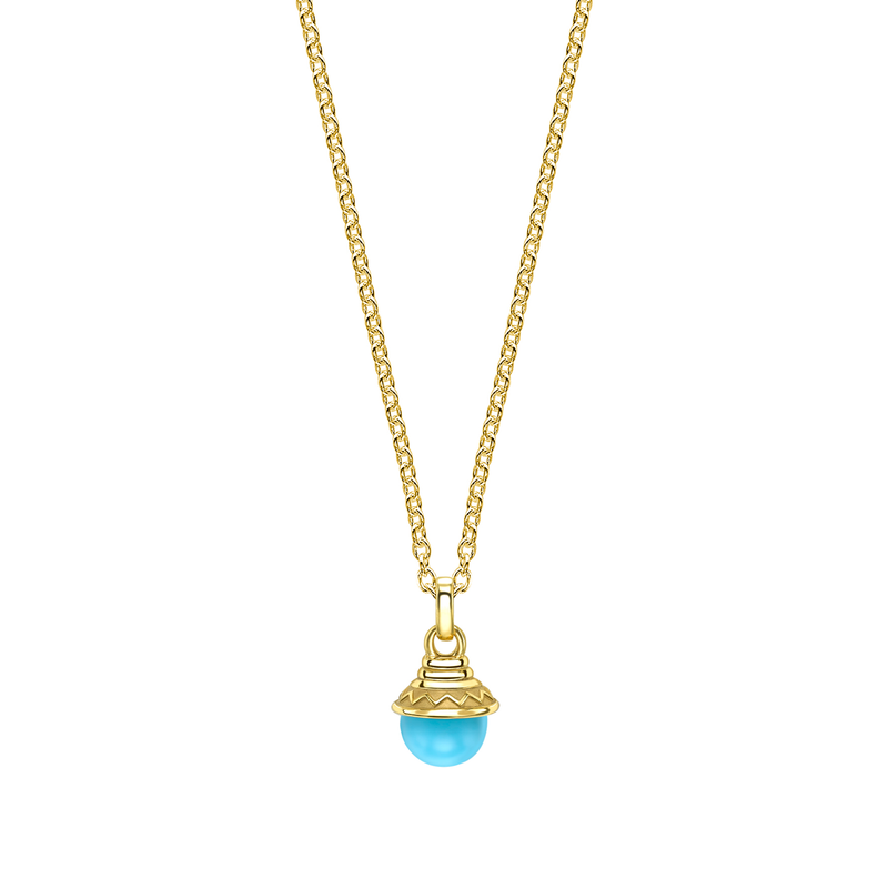 Nada Pendant - Turquoise in 18ct Gold by Patrick Mavros
