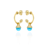 Nada Hoop Earrings - Turquoise in 18ct Gold - Small by Patrick Mavros