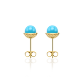 Nada Stud Earrings - Turquoise in 18ct Gold - Small by Patrick Mavros