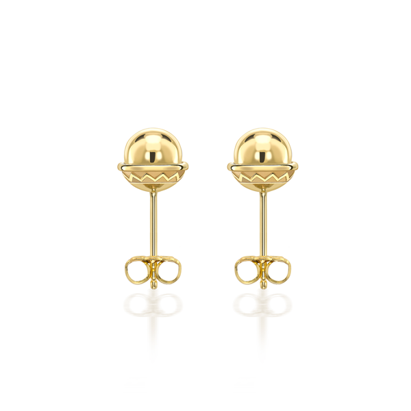 Nada Stud Earrings - Gold Bead in 18ct Gold - Small by Patrick Mavros