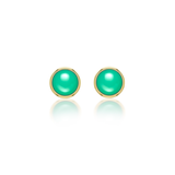 Nada Stud Earrings - Chrysoprase in 18ct Gold - Small by Patrick Mavros