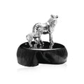 Zebra and Foal Sculpture in Sterling Silver on Zimbawbwean Blackwood base