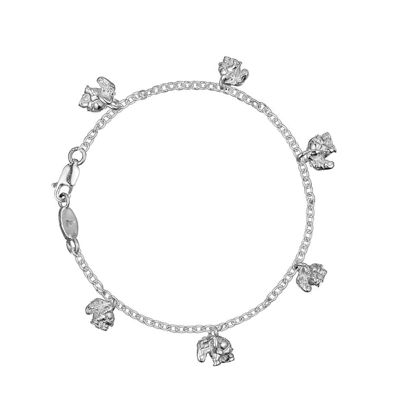 ZoZo Elephant Charm Bracelet in Sterling Silver