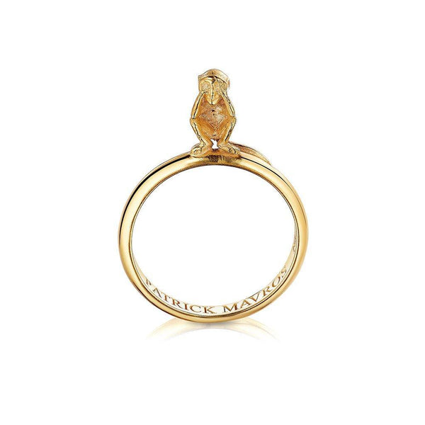 Animal Lover Monkey See No Evil Mini-Ring in 18ct Gold