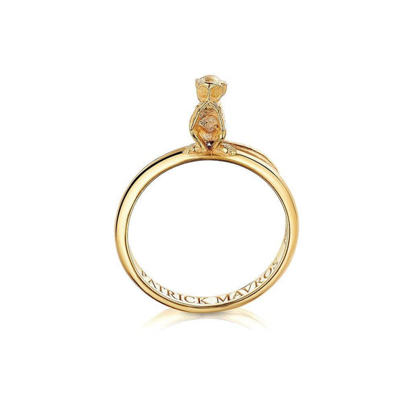 Animal Lover Monkey Speak No Evil Mini-Ring in 18ct Gold