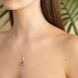 Ocean Tides Blue Topaz Necklace in Silver by Patrick Mavros