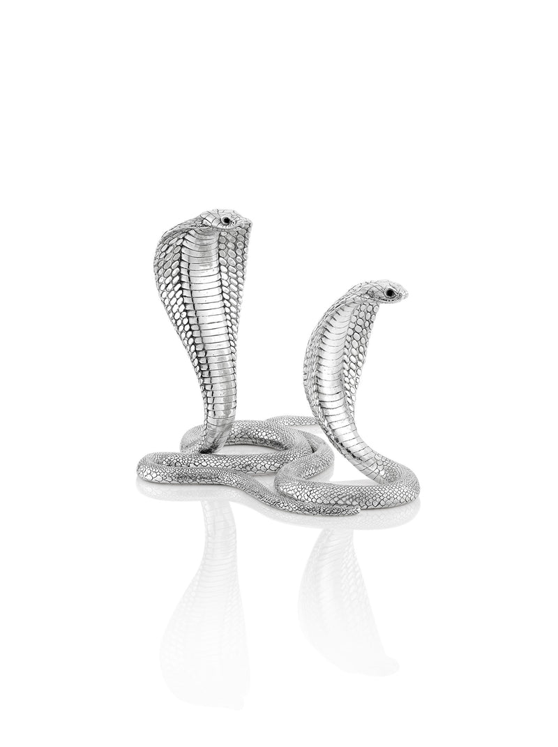 The Egyptian Cobra Pair in Silver - Small