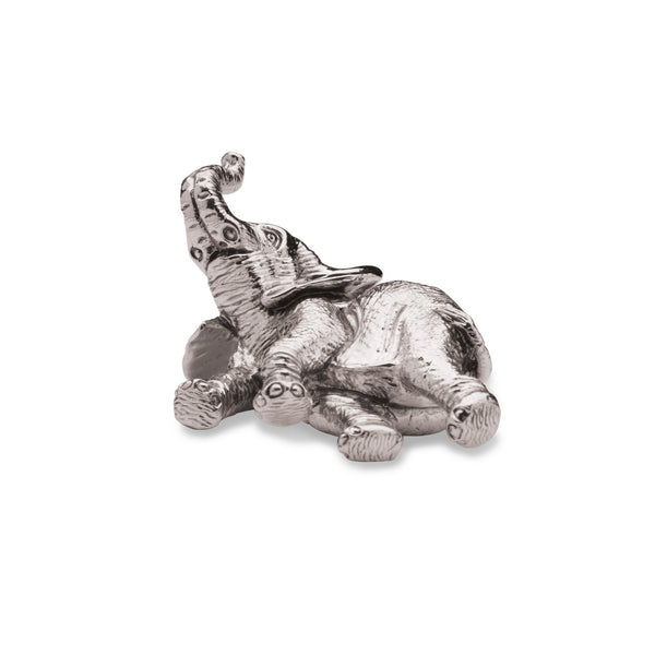 Elephant Lying on Side Paperweight in Sterling Silver